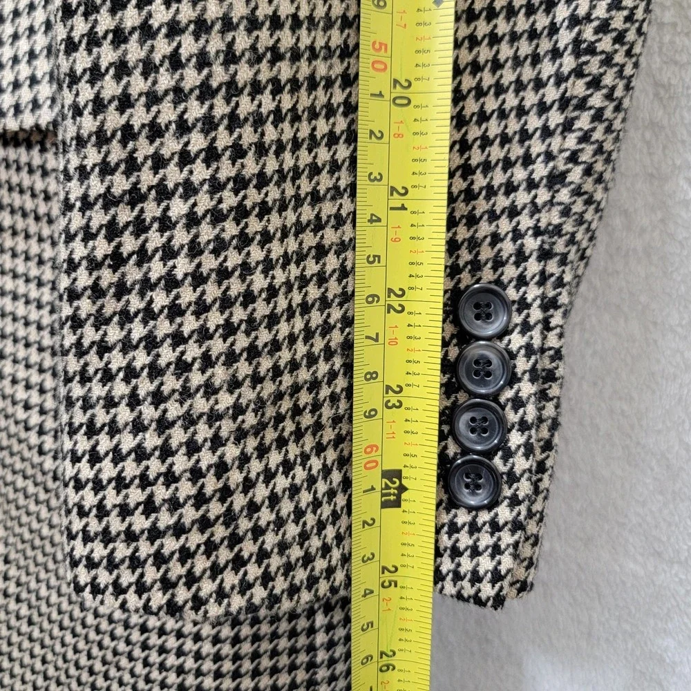 Hunt Club Sport Coat Blazer Size‎ 46R Wool Silk Blend Houndstooth Tweed Preppy